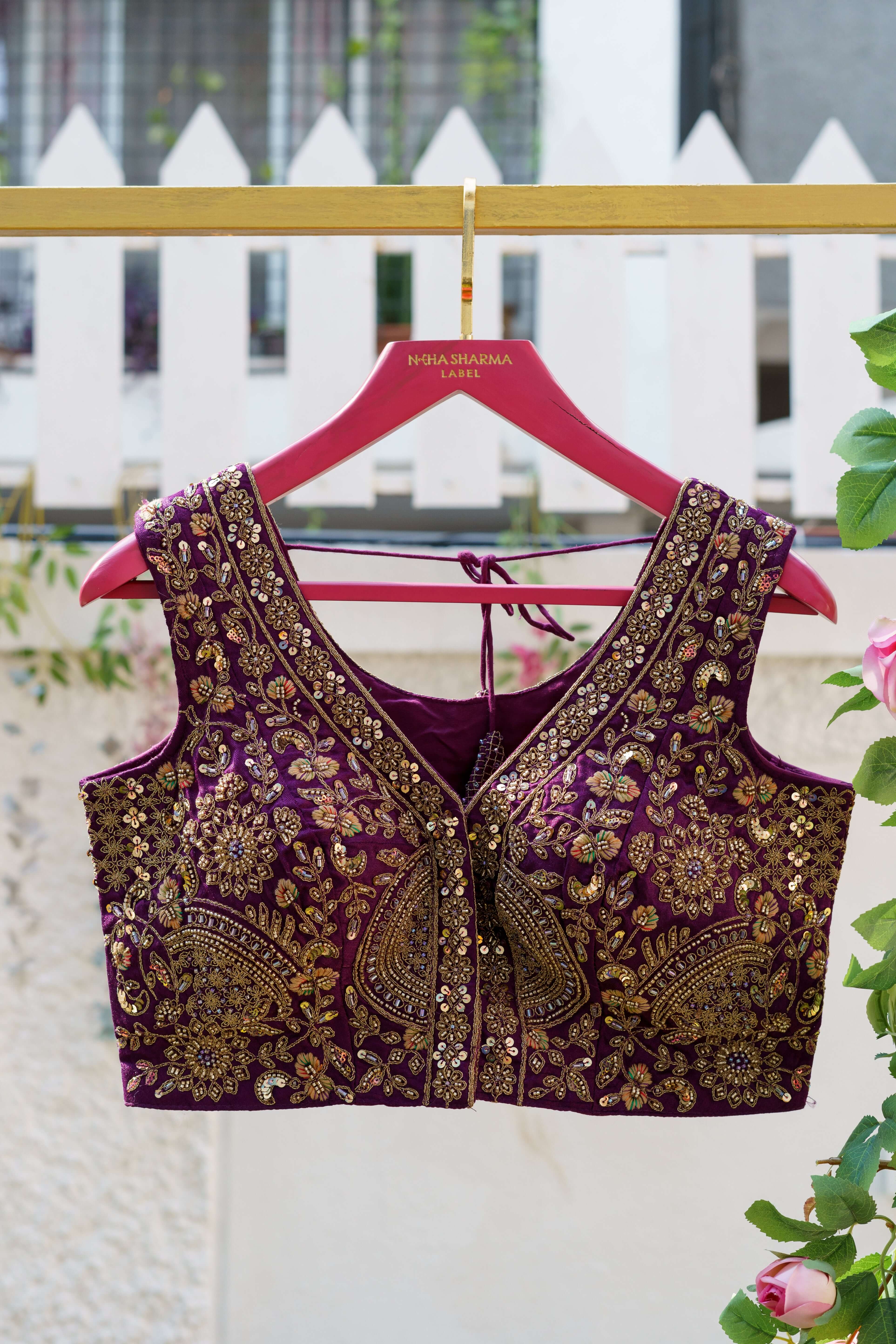 Royal Orchid Embellished Blouse